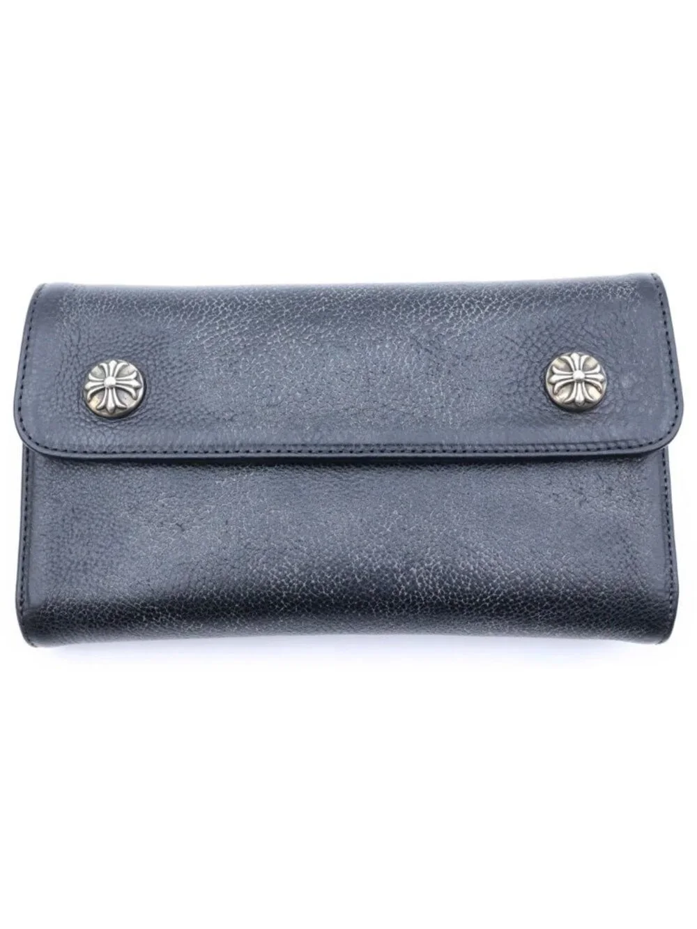 Chrome Hearts Wave Leather Wallet Black